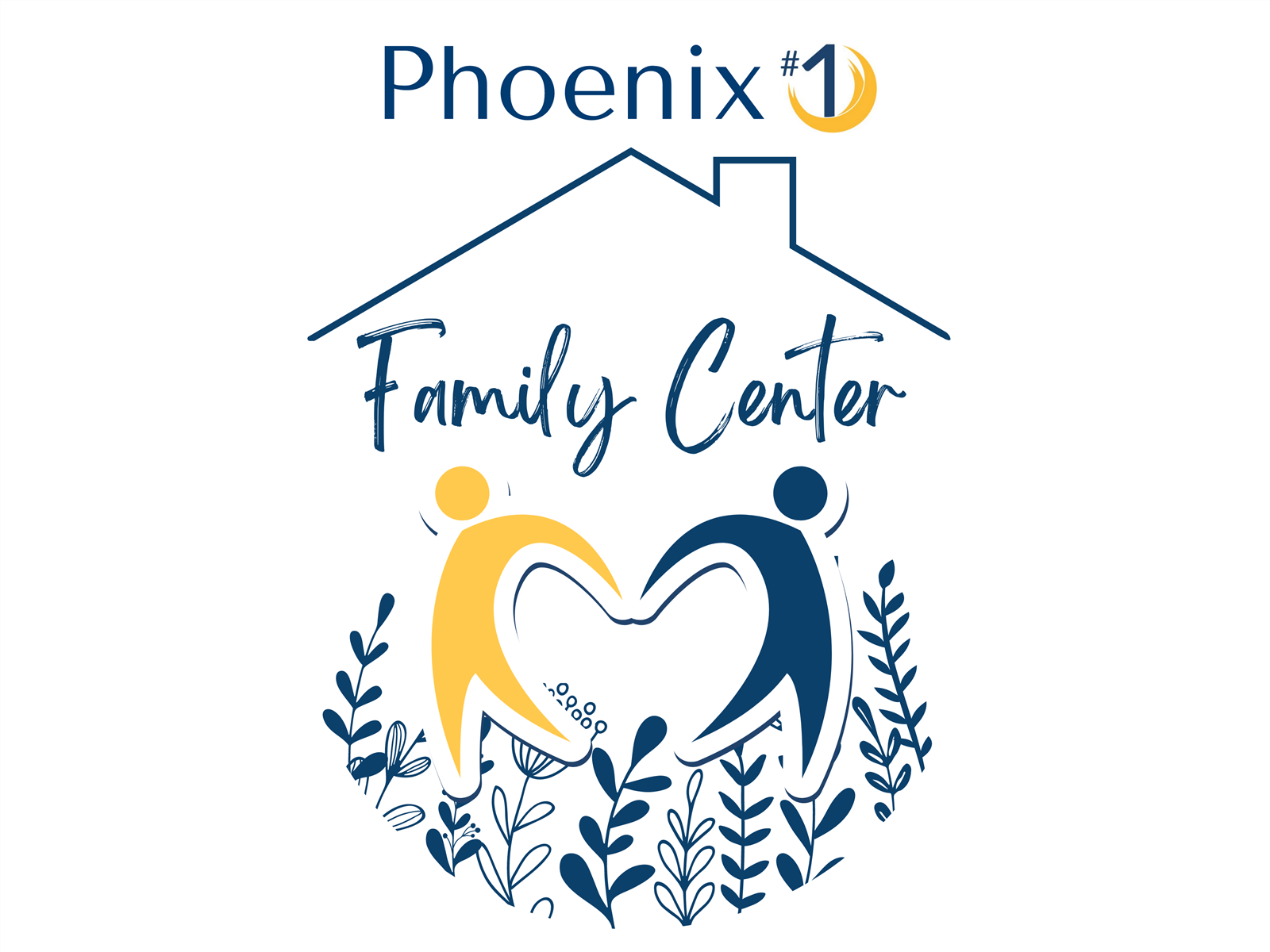 Two people stand together holding hands and forming a heart. Phoenix #1 Family Center